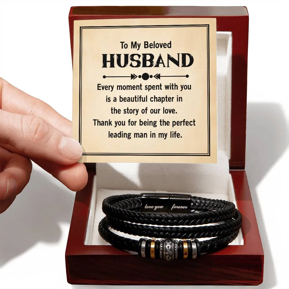 To My Husband Bracelet from Wife, Thank You for Being the Perfect Leading Man in My Life