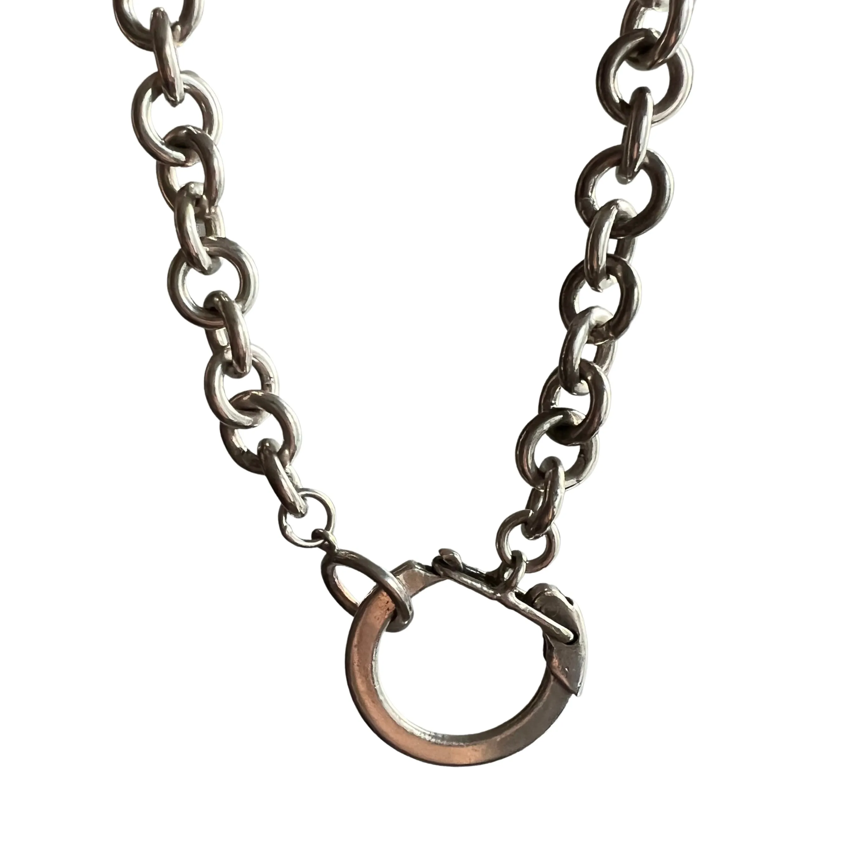 V I N T A G E // all linked up / chunky vintage sterling silver chain with a freshly added sterling silver clasp/connector/pendant holder / ~16.5 / 53g