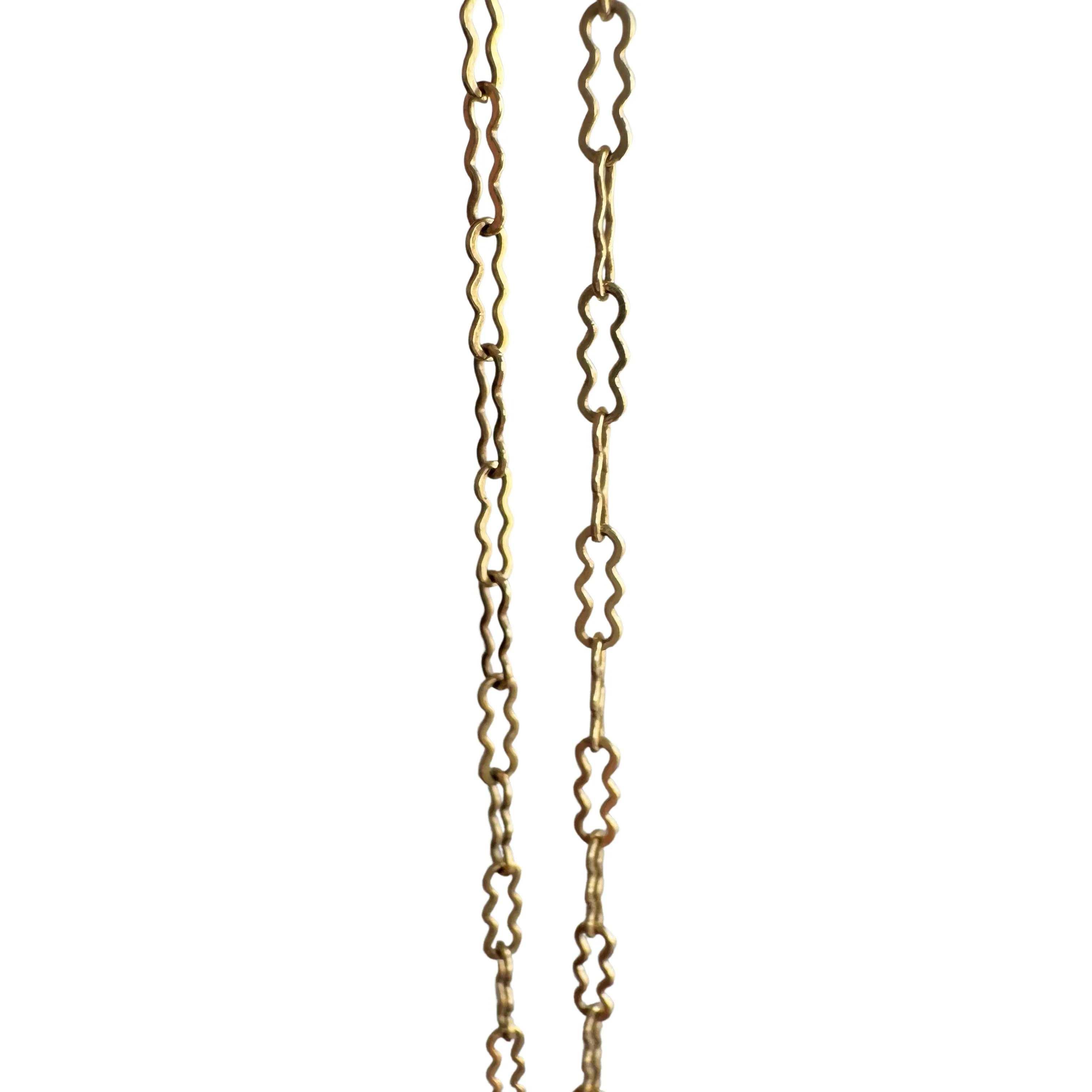 V I N T A G E // almost peanut / 14k yellow gold fancy link paperclip chain / 15.25