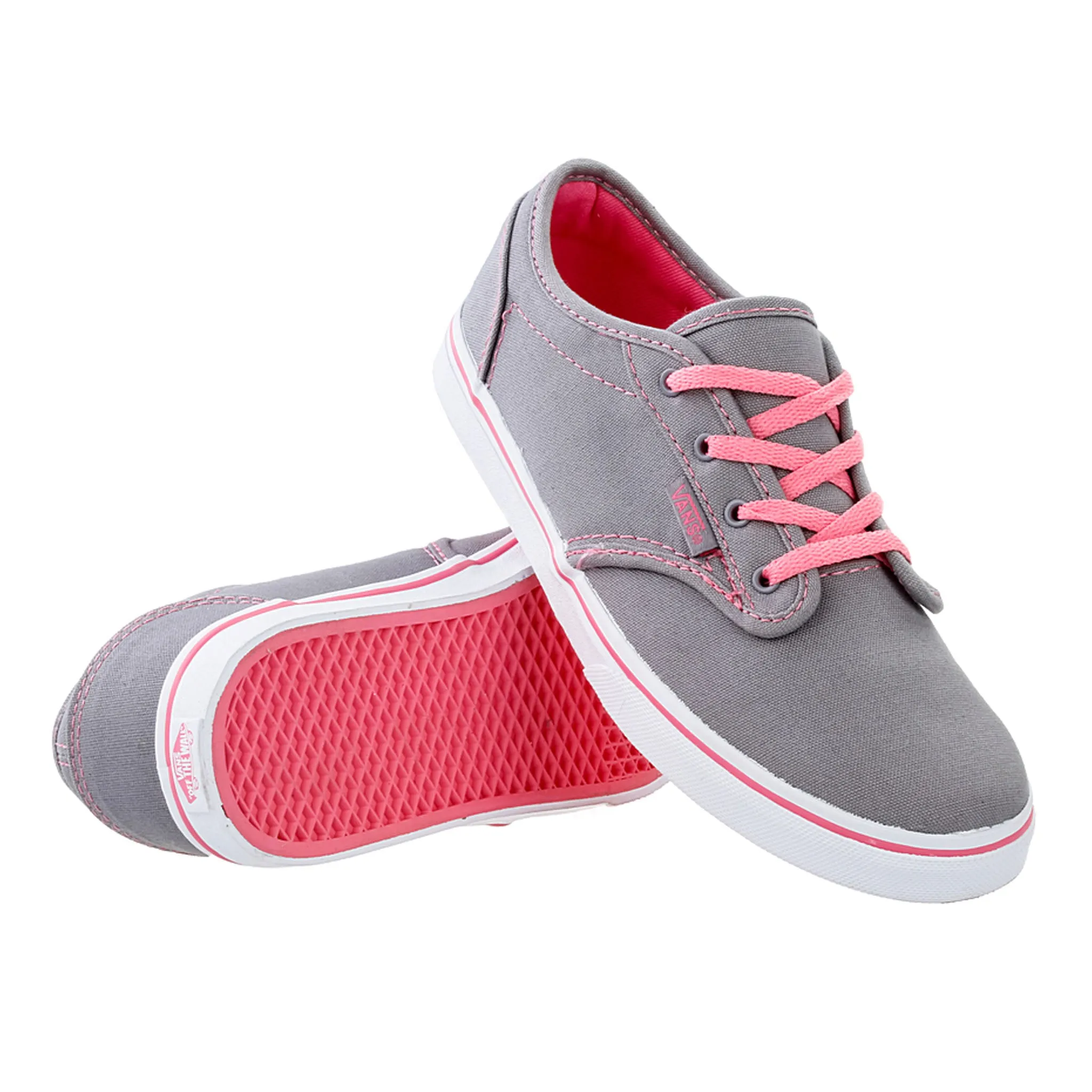 Vans Atwood Low  Lace-Up Grey Canvas Kids Plimsolls SEGATP