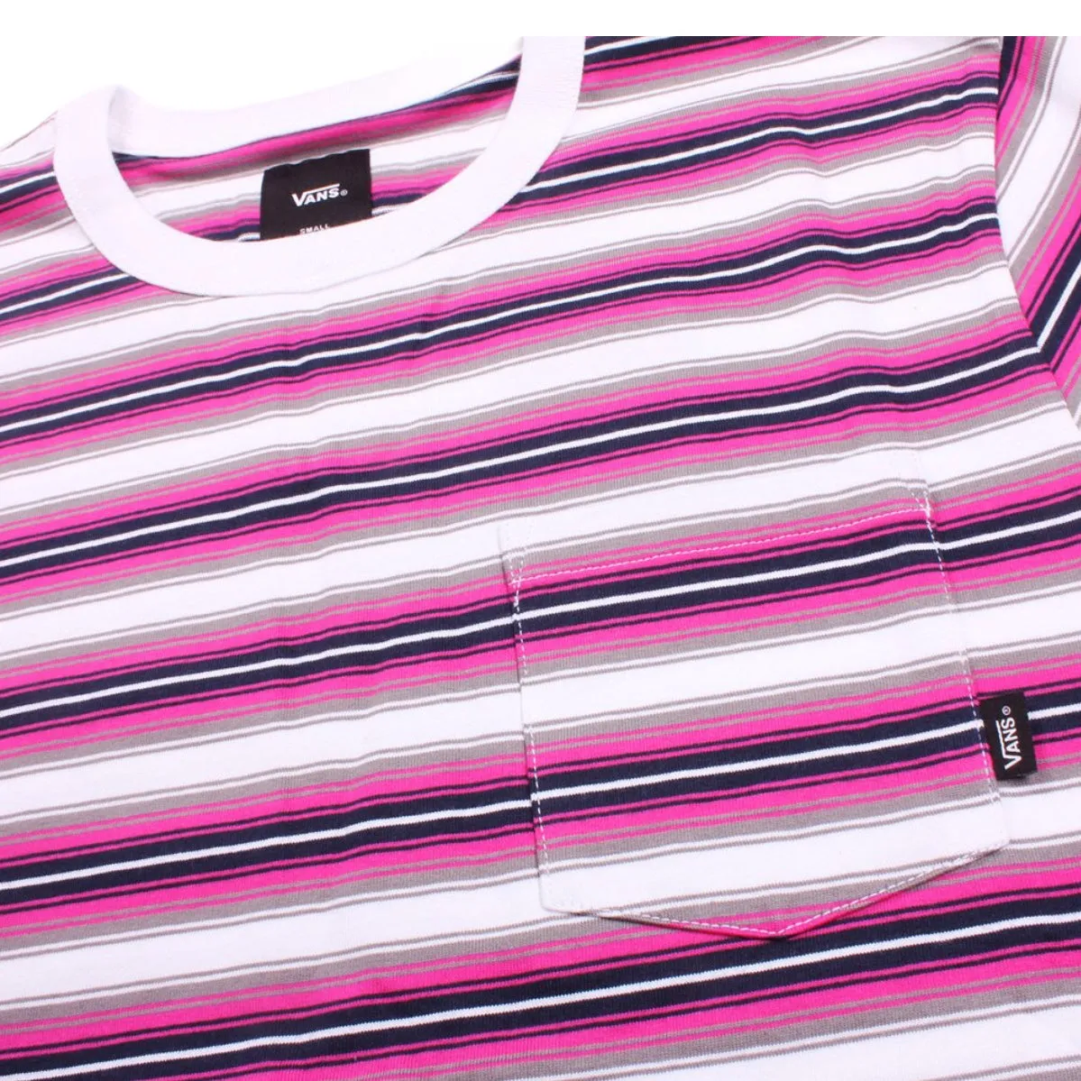 Vans Stripe Tee Knollwood White/Fuchsia