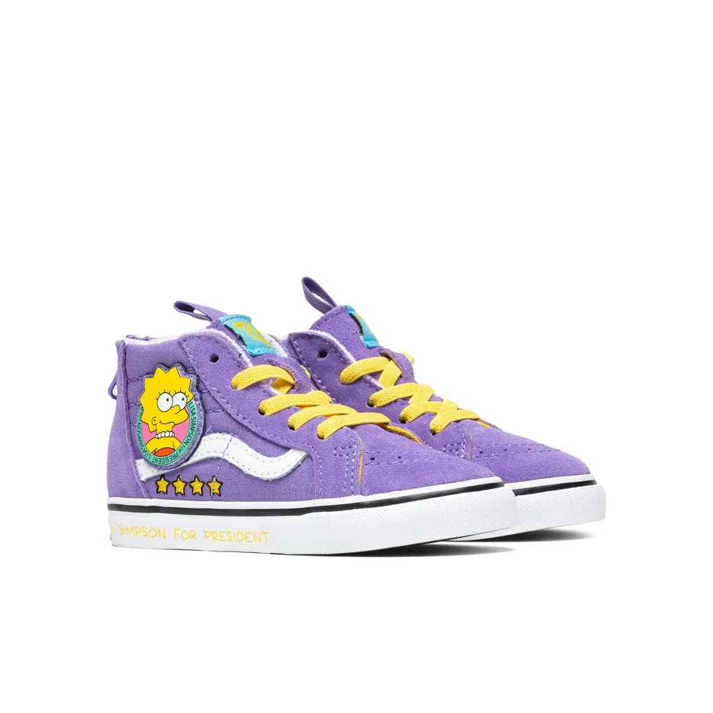 Vans x The Simpsons Toddler Sk8-Hi Zip - Lisa 4 Prez